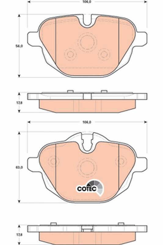 Rear brake pad set