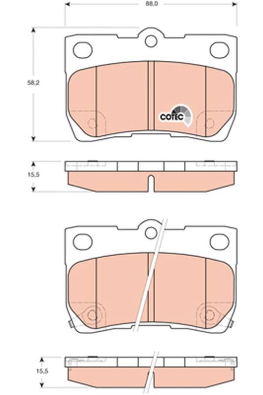 Rear brake pad set