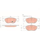 Kit pastiglie freno, Freno a disco TRW GDB1295 per 206 SW (2E/K