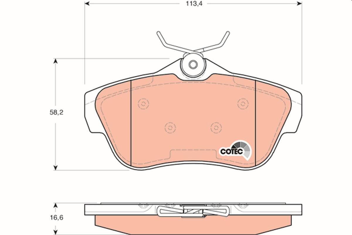 Rear brake pad set
