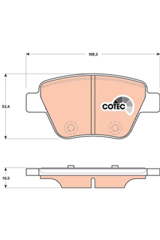 Rear brake pad set