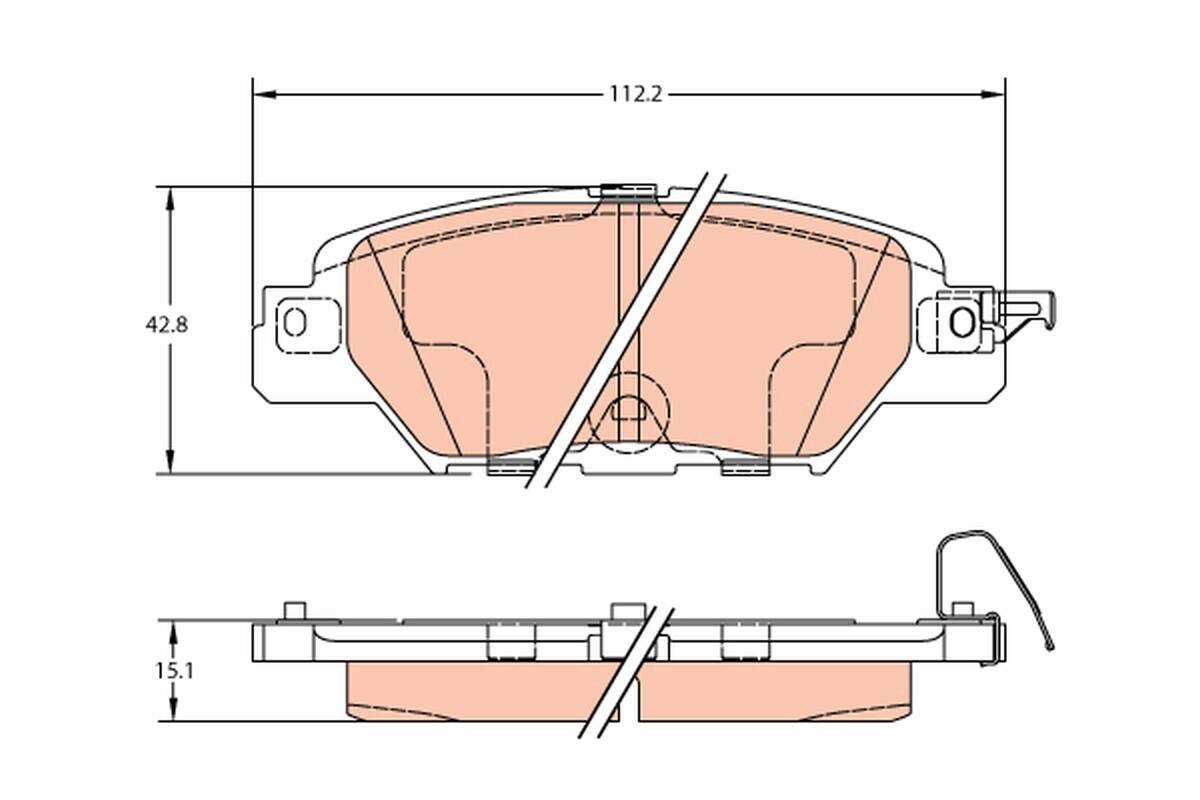 Rear brake pad set