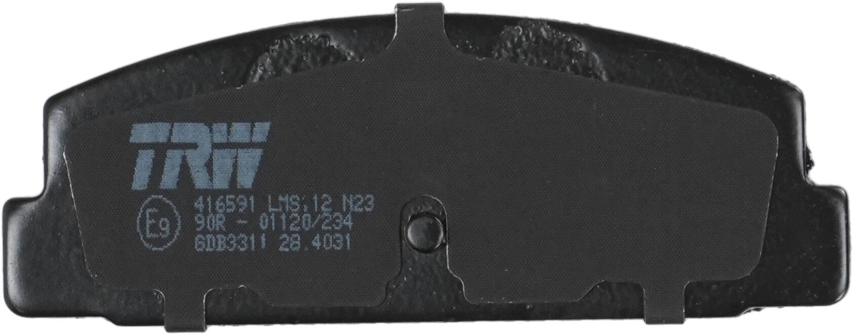 Rear brake pad set