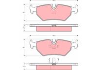 Rear brake pad set