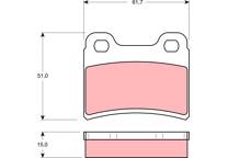 Rear brake pad set