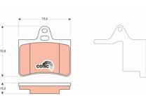 Rear brake pad set