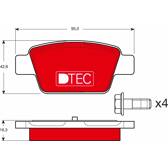 Rear brake pad set TRW - GDB1485DTE