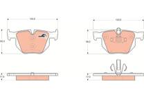 Rear brake pad set