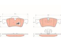 Rear brake pad set