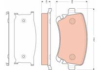 Rear brake pad set