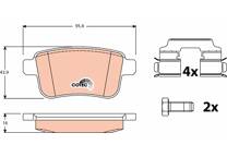 Rear brake pad set