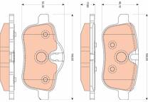 Rear brake pad set