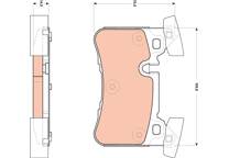 Rear brake pad set