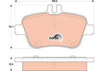Rear brake pad set