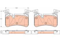 Rear brake pad set