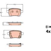 Rear brake pad set TRW - GDB2093