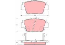 Rear brake pad set