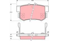 Rear brake pad set