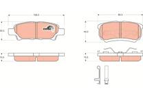 Rear brake pad set