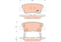 Rear brake pad set