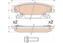 Rear brake pad set