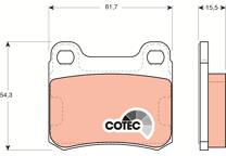 Rear brake pad set