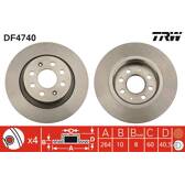 Set van 2 remschijven TRW - DF4740