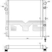 Radiatore, Raffreddamento motore TYC - 705-0071-R