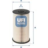 Filtro combustible UFI - 26.007.00