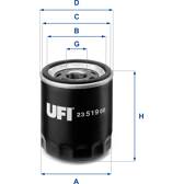 Filtro de óleo UFI - 23.519.00