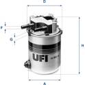 Fuel filter UFI - 24.095.04