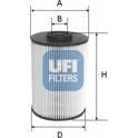 Fuel filter UFI - 26.037.00