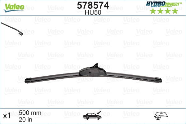 Wiper Blade VALEO Hydroconnect (sold individually)