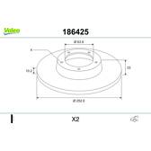 Bremssatz (2 Bremsscheiben) VALEO - 186425