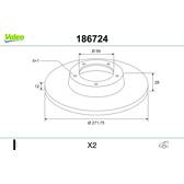 Bremssatz (2 Bremsscheiben) VALEO - 186724