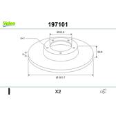 Bremssatz (2 Bremsscheiben) VALEO - 197101