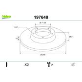 Bremssatz (2 Bremsscheiben) VALEO - 197648