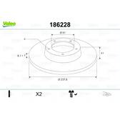 Bremssatz (2 Bremsscheiben) VALEO - 186228