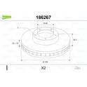 Bremssatz (2 Bremsscheiben) VALEO - 186267