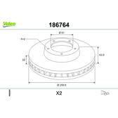 Bremssatz (2 Bremsscheiben) VALEO - 186764