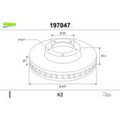 Bremssatz (2 Bremsscheiben) VALEO - 197047