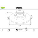 Bremssatz (2 Bremsscheiben) VALEO - 672973