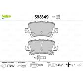 Bromsbelägg bak VALEO - 598849
