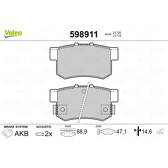 Bromsbelägg bak VALEO - 598911