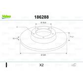 Sats om 2 bromsskivor VALEO - 186288