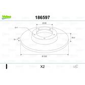 Sats om 2 bromsskivor VALEO - 186597