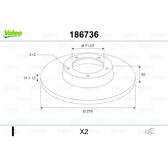 Sats om 2 bromsskivor VALEO - 186736