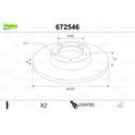 Sats om 2 bromsskivor VALEO - 672546