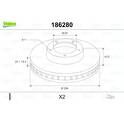 Sats om 2 bromsskivor VALEO - 186280