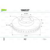 Sats om 2 bromsskivor VALEO - 186537
